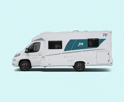 Camping-car de 7 mètres de long avec lit jumeaux, le 70T de Joa Camp, une marque du Groupe Pilote